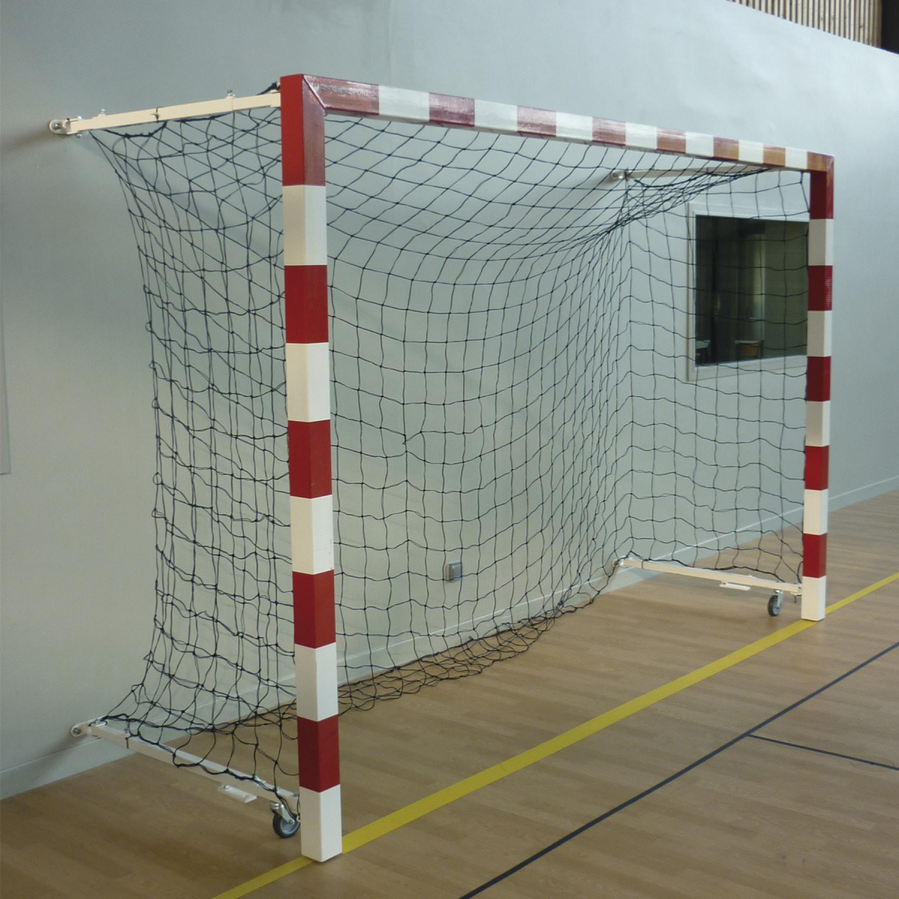 Paar Aluminium-Wettkampf-Handballtore klappbar an der Wand 0,90 bis 1,40m Sporti France