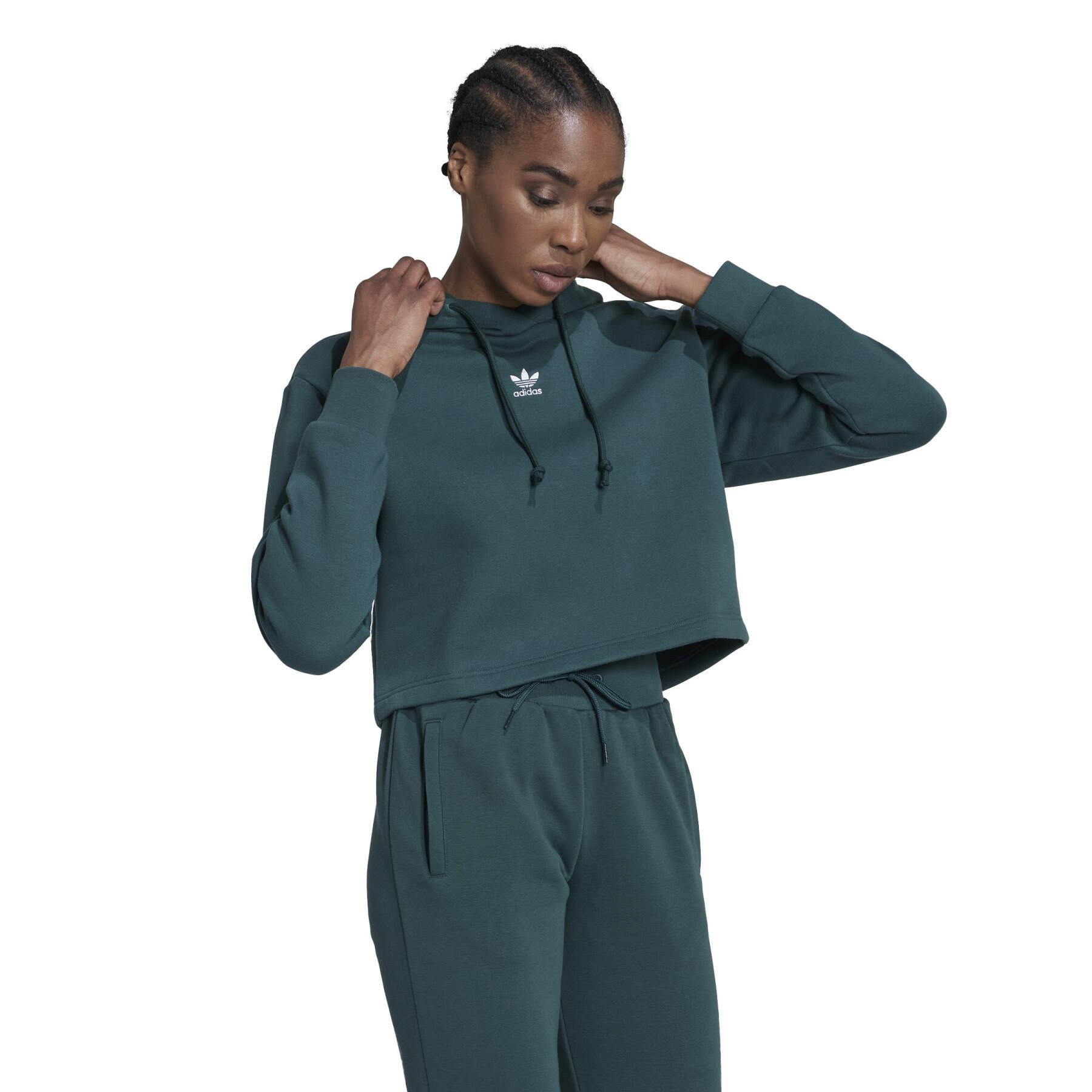 Damen Kurzes Sweatshirt mit Kapuze aus Molton adidas Originals Adicolor Essentials