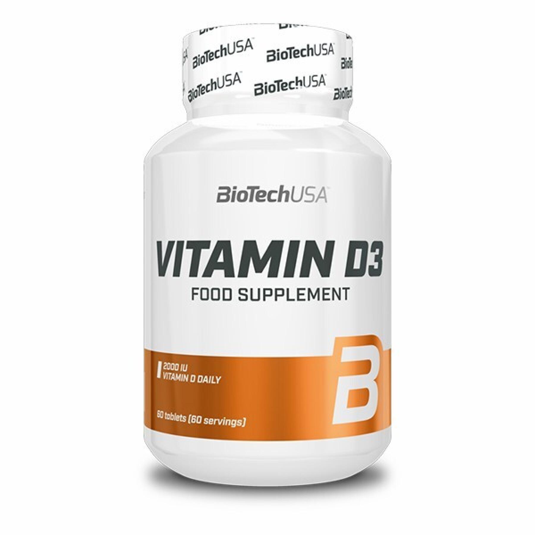 Topf mit Nahrungsergänzungsmitteln 60 Tabletten Biotech USA Vitamin D3 50mcg