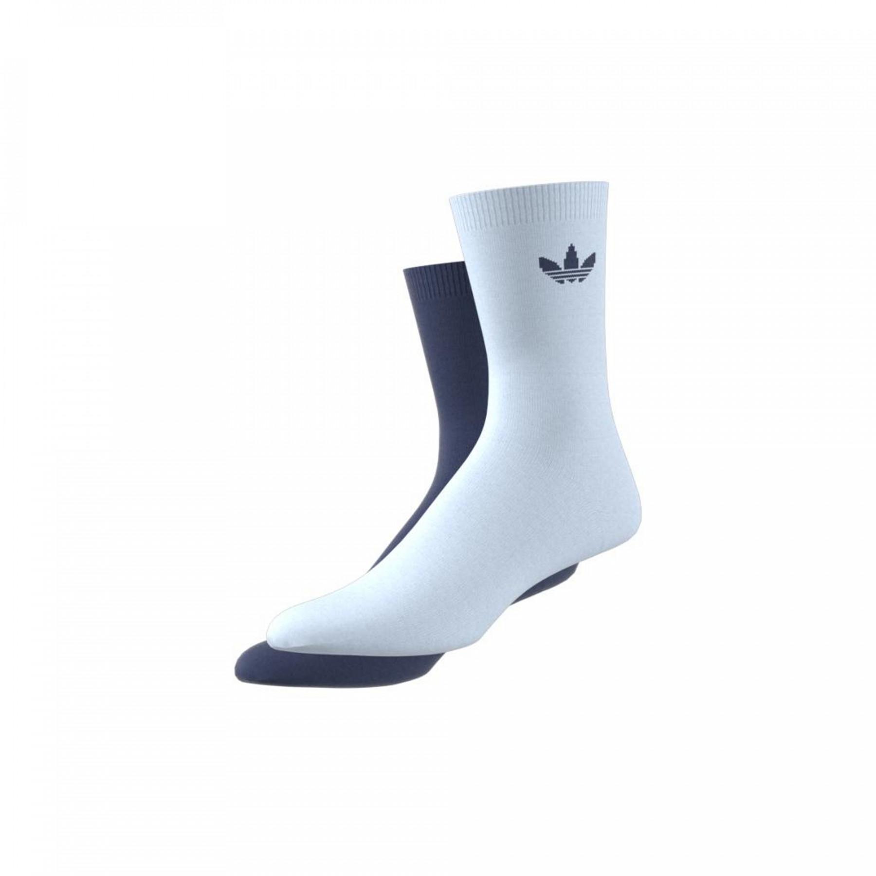 Socken adidas originals mi-mollet Trefoil Thin (2 paires)