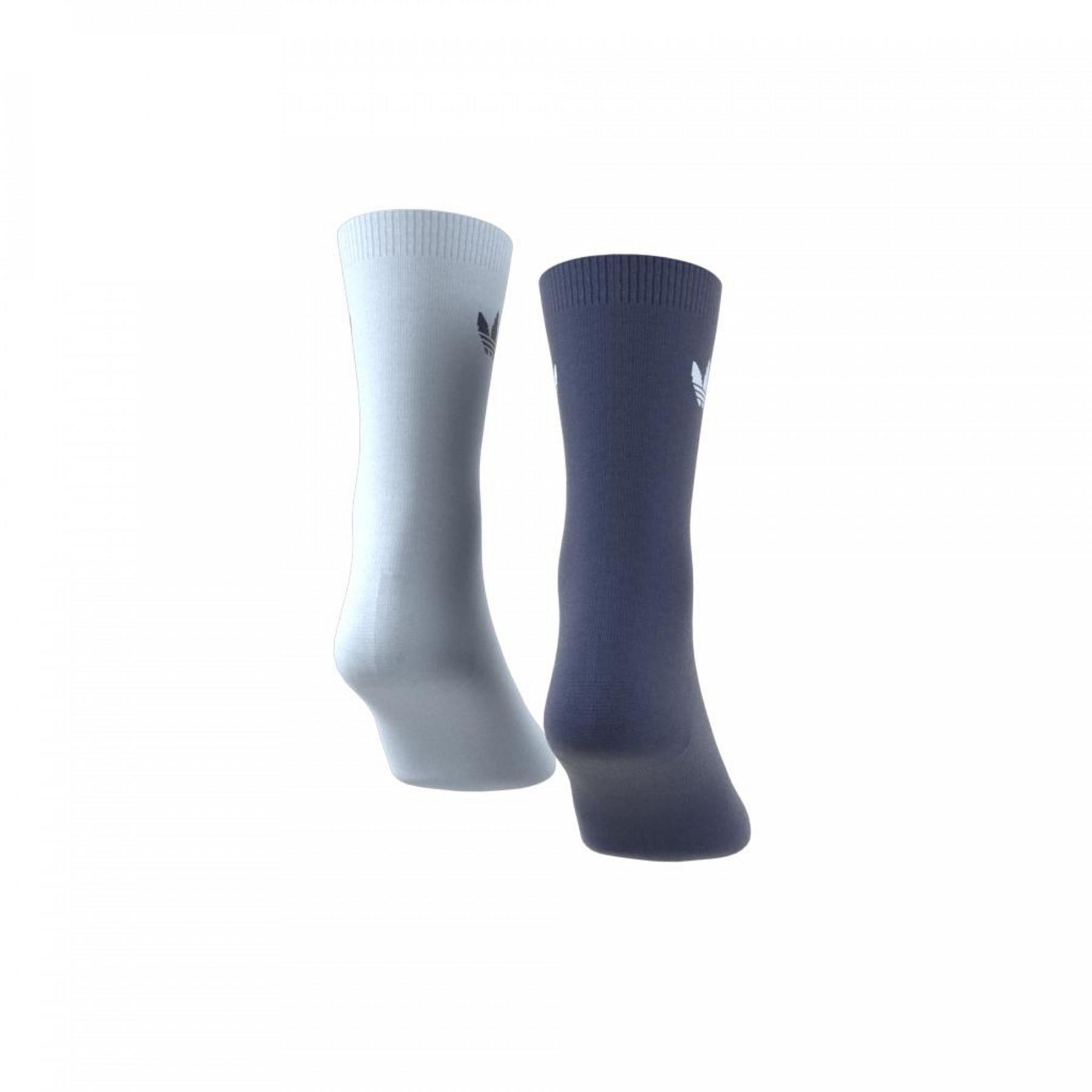 Socken adidas originals mi-mollet Trefoil Thin (2 paires)