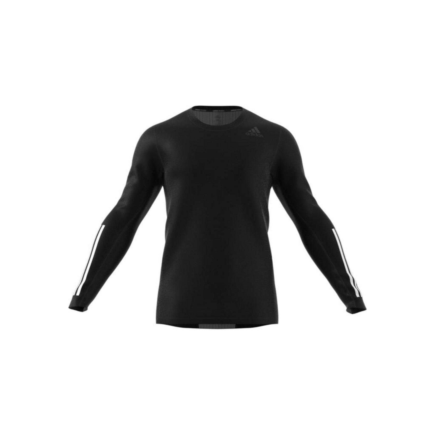 Langarm-T-Shirt adidas Techfit 3-Bandes Fitted