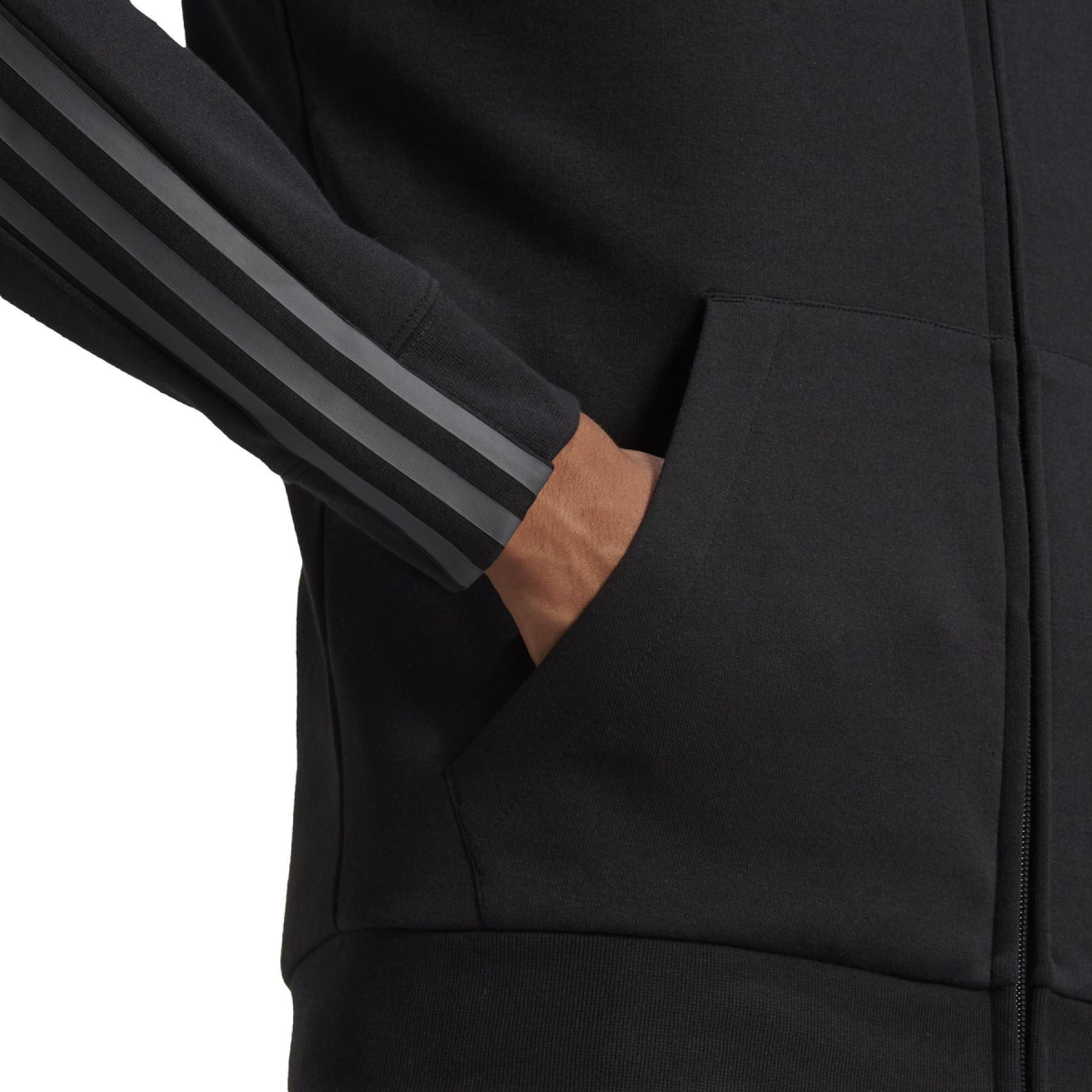 Kapuzenjacke adidas Essentials Doubleknit Cut 3-Bandes Full-Zip