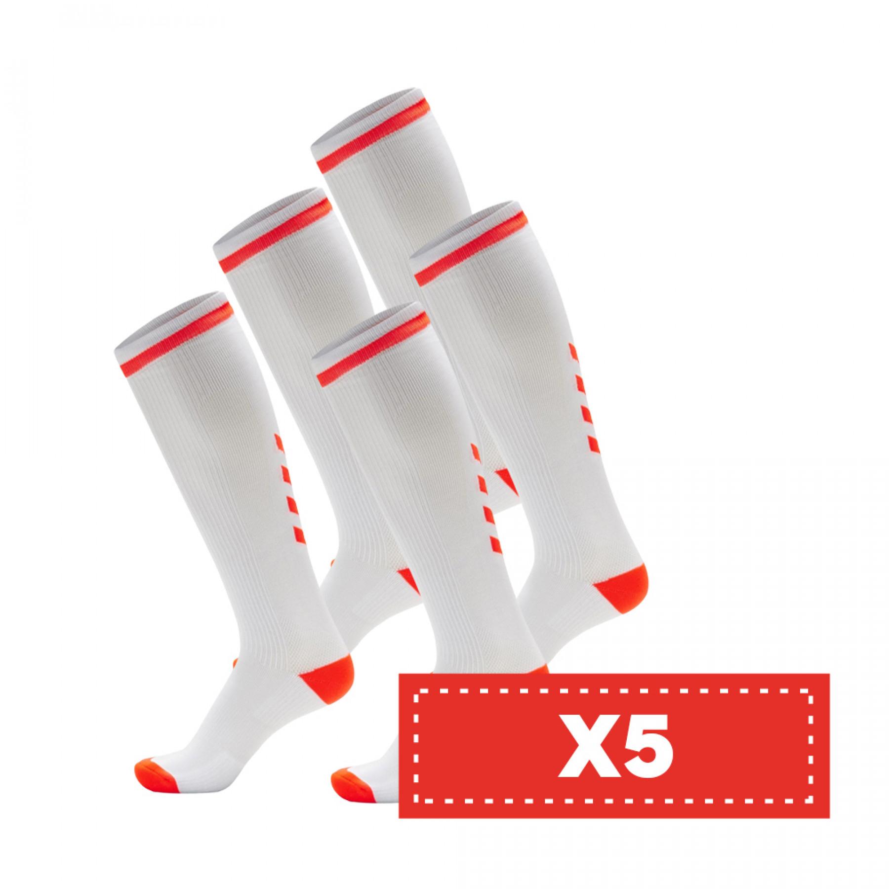 Packung mit 5 Paar hellen Socken Hummel Elite Indoor high