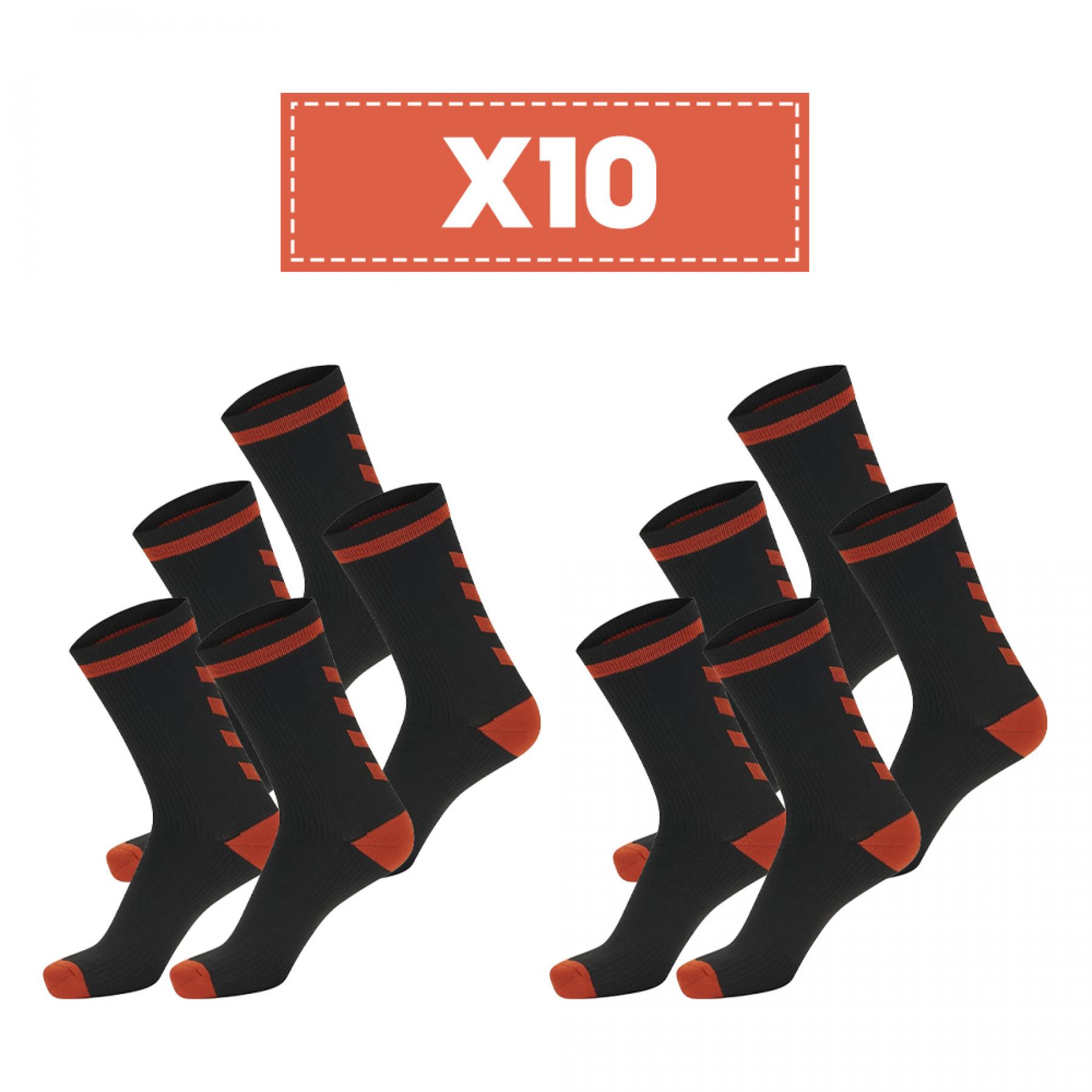 Packung mit 10 Paar dunklen Socken Hummel Elite Indoor Low