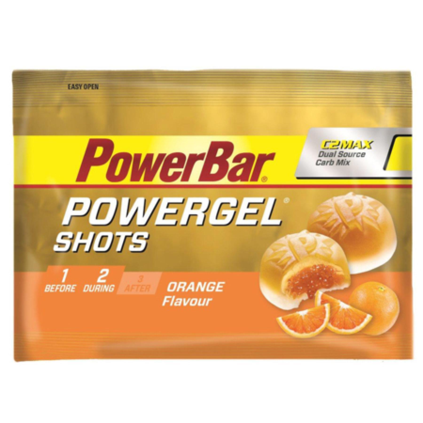 Packung mit 16 Powergel-Shots PowerBar - Orange