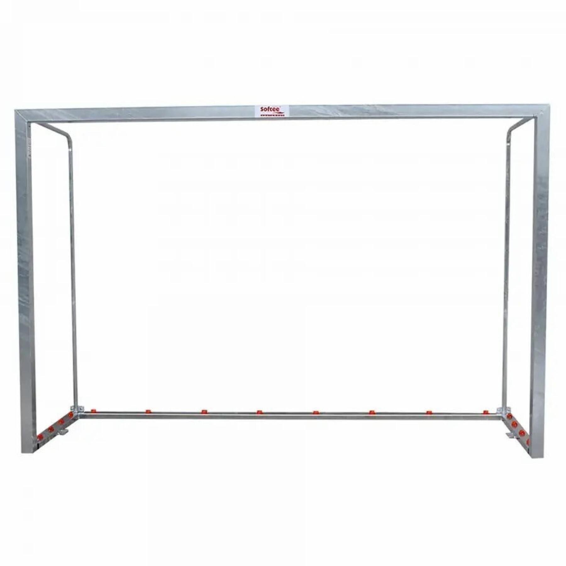 2er-Set Futsal-/Handballtore aus verzinktem Metall, mobil mit Standfuß Softee Equipment
