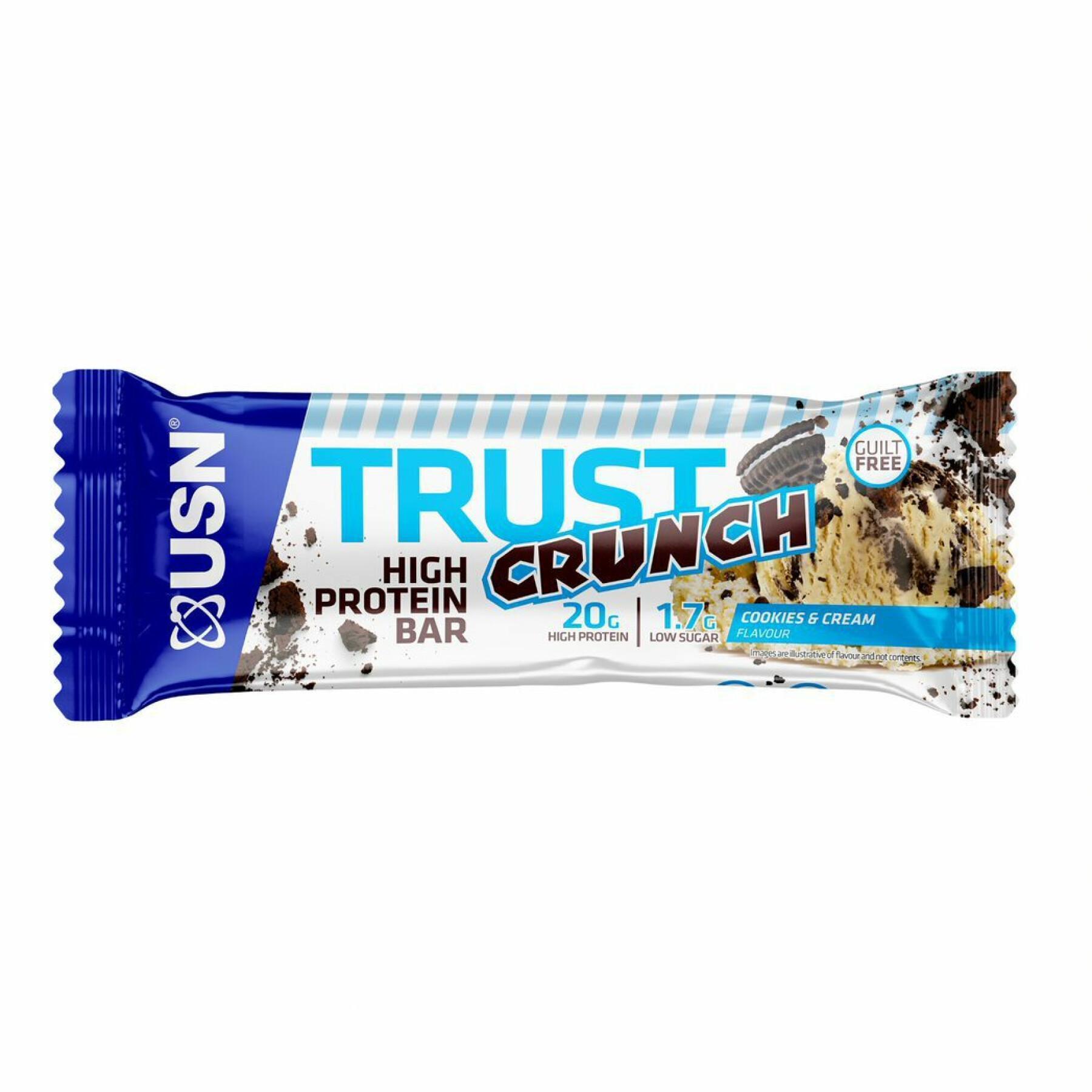 Cookies&Cream-Riegel USN NutritionTrust Crunch 60g x 12