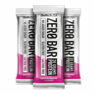 20er Pack Kartons mit Snacks Biotech USA zero bar - Schokolade-massepain