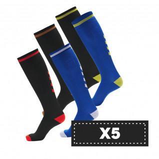 Packung mit 5 Paar dunklen Socken Hummel Elite Indoor high (coloris au choix)