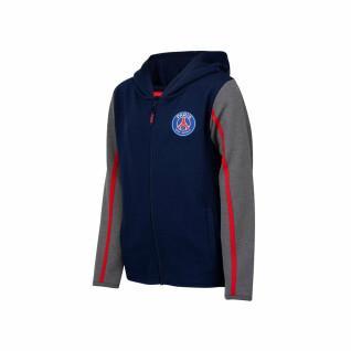 Kinder-Sweatshirt mit Reißverschluss und Kapuze PSG Logo Stripes 2022/23