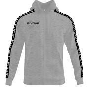 Sweatshirt mit Kapuze Streifen Full Zip Givova